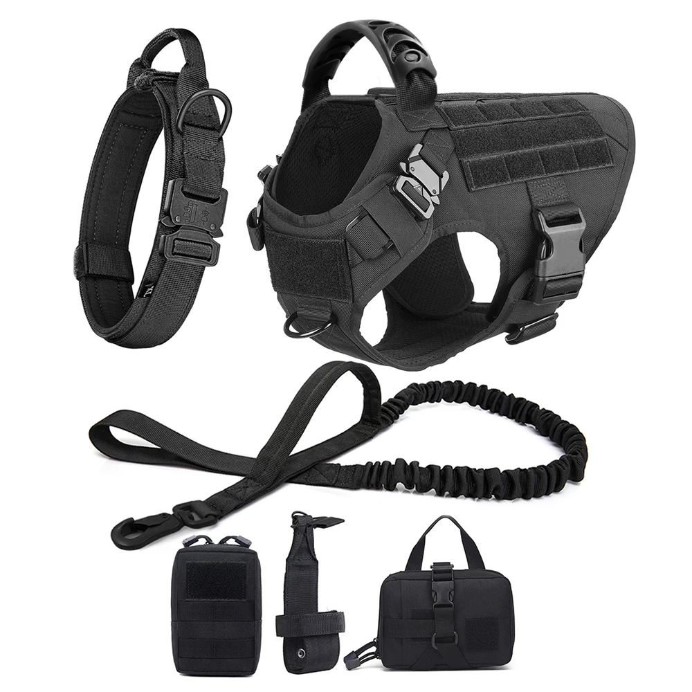 Harness/ Collar/ Leash Set- Molle Pouches- Training/ Walking Vest For Medium to Large Dogs - Image 10