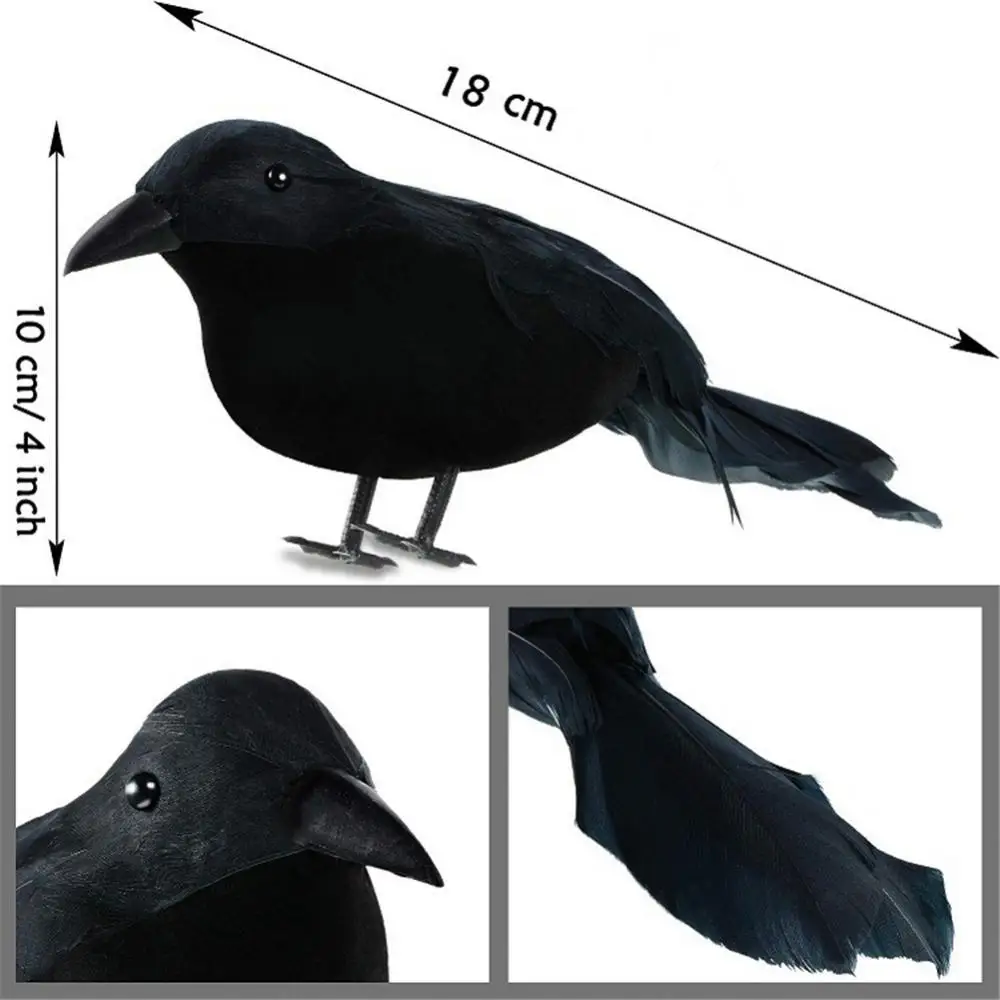 Simulation Black Crow- Halloween Black Crow Props- Halloween Decoration - Image 5