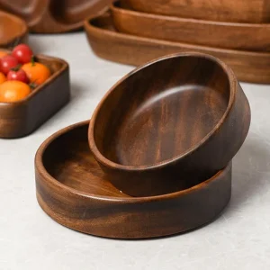 Japanese-Style Solid Walnut Salad Bowl- Dessert, Snacks, etc.
