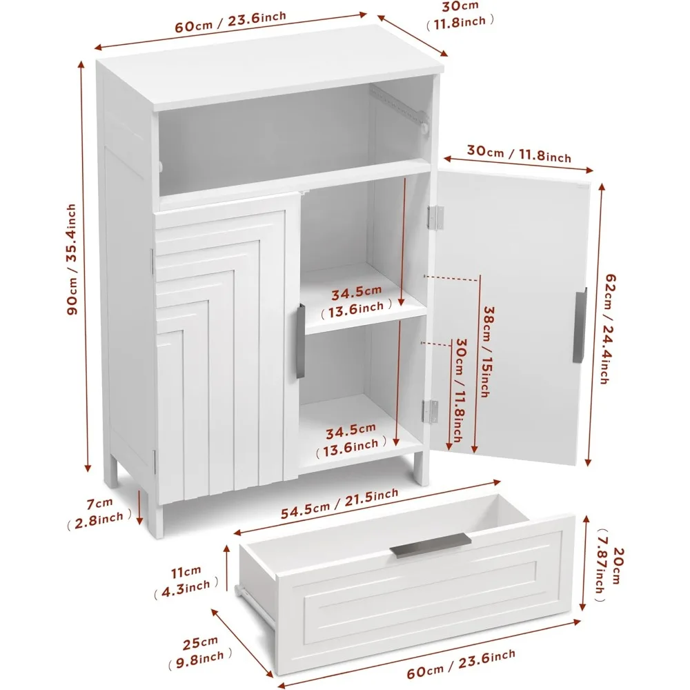Freestanding Bathroom Storage Cabinet- Drawers- Shelves - Image 3
