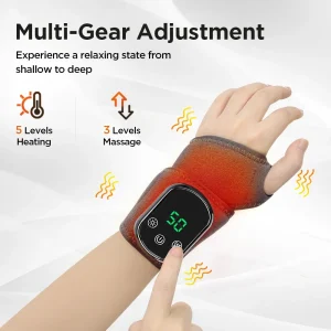2 IN 1- Heating and Vibration Massage- Three-speed- Temperature Adjustment- USB Plug- Cold/ Hot Wristband