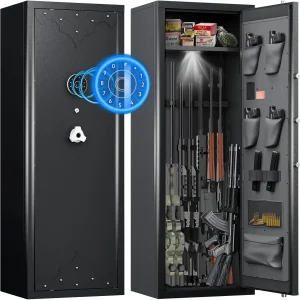12-15 Rifle Gun Safe- Large Unassembled Rifle Safe with 3 Removable Gun Racks- Digital