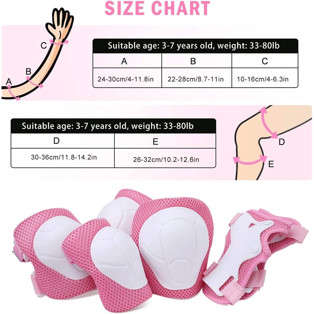 Kids' 7 Piece Protective Gear Set- Helmet, Knee Pads, Elbow Pads, and Wrist Pads- Different Colors - Image 2