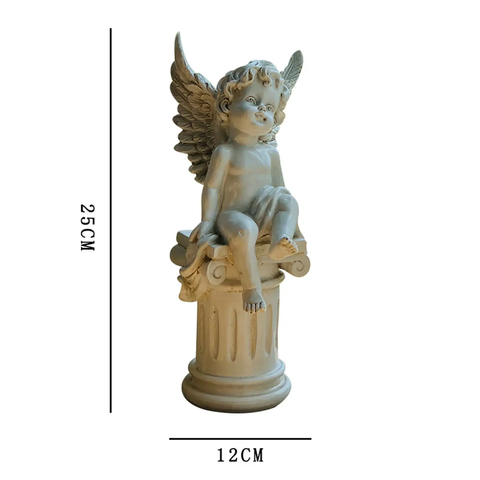 2 Pieces Cherub Statues- Roman Pillar Memorial Props- Garden Figurines- Indoor/Outdoor - Image 6