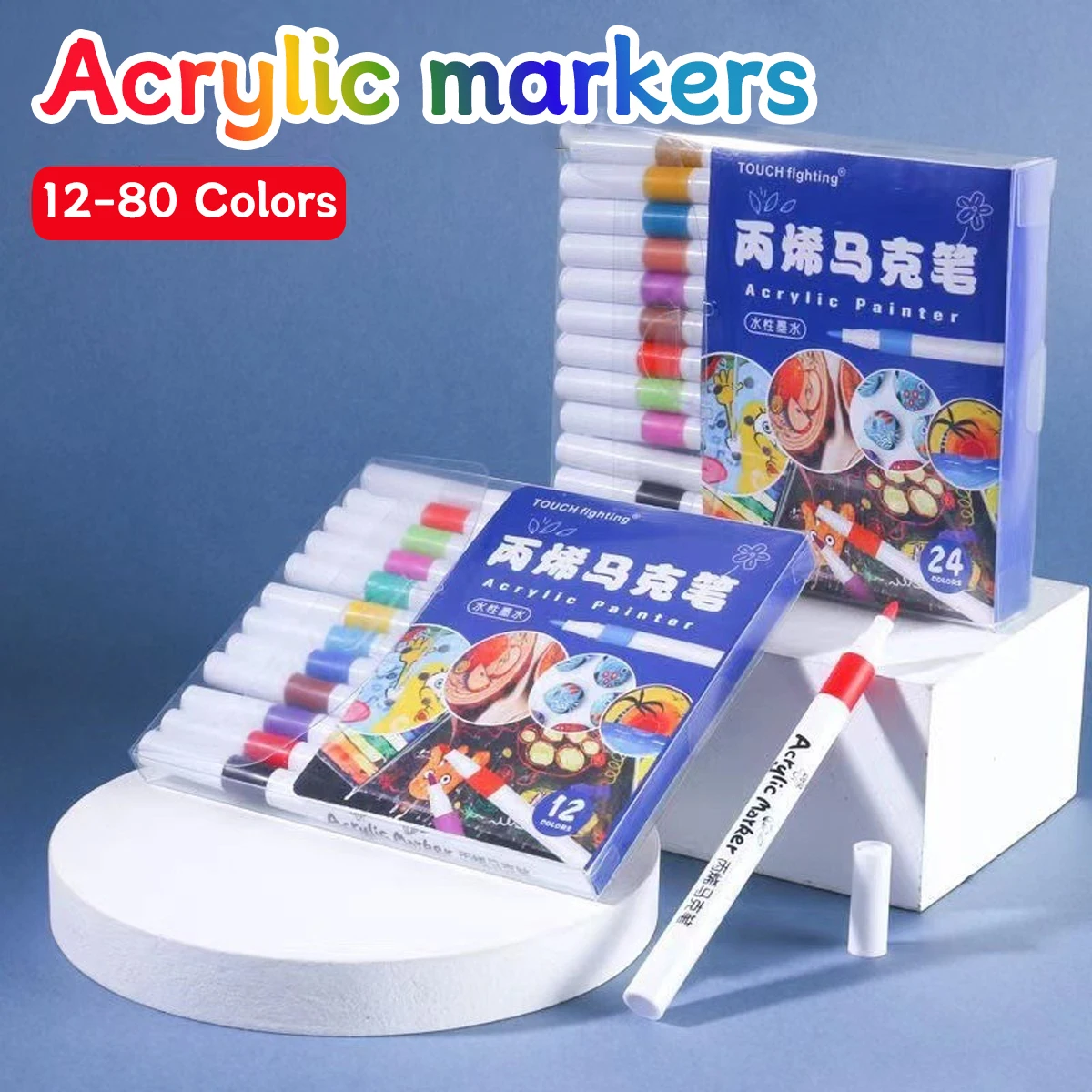 Acrylic Markers- 12-80 Colors Pen Set - Image 2