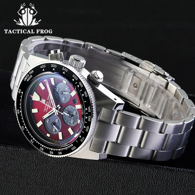 Tactical Frog Chronograph Watch- Sapphire Crystal Mirror- Ceramic Bezel- Luminous Men's Watch - Image 3
