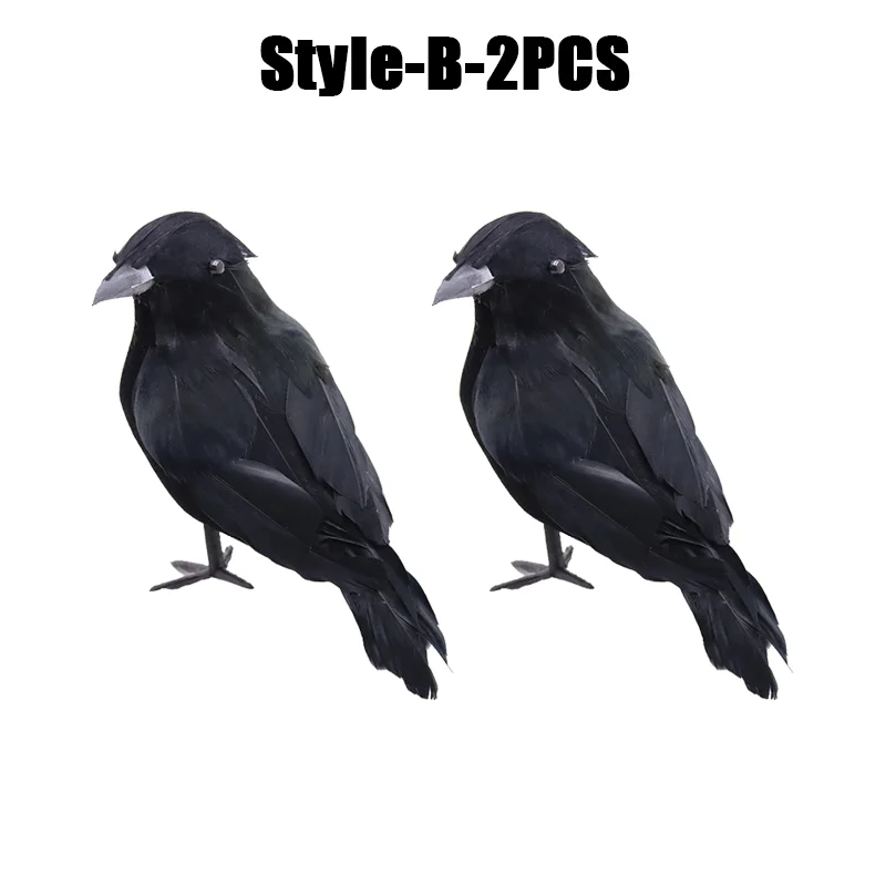 Simulation Black Crow- Halloween Black Crow Props- Halloween Decoration - Image 16