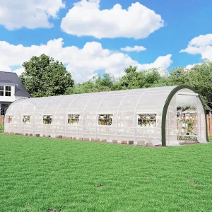 36x9.7x7 FT Large Walk-in Tunnel Greenhouse- Watering System- 2 Zipper Doors- Heavy-Duty Greenhouse