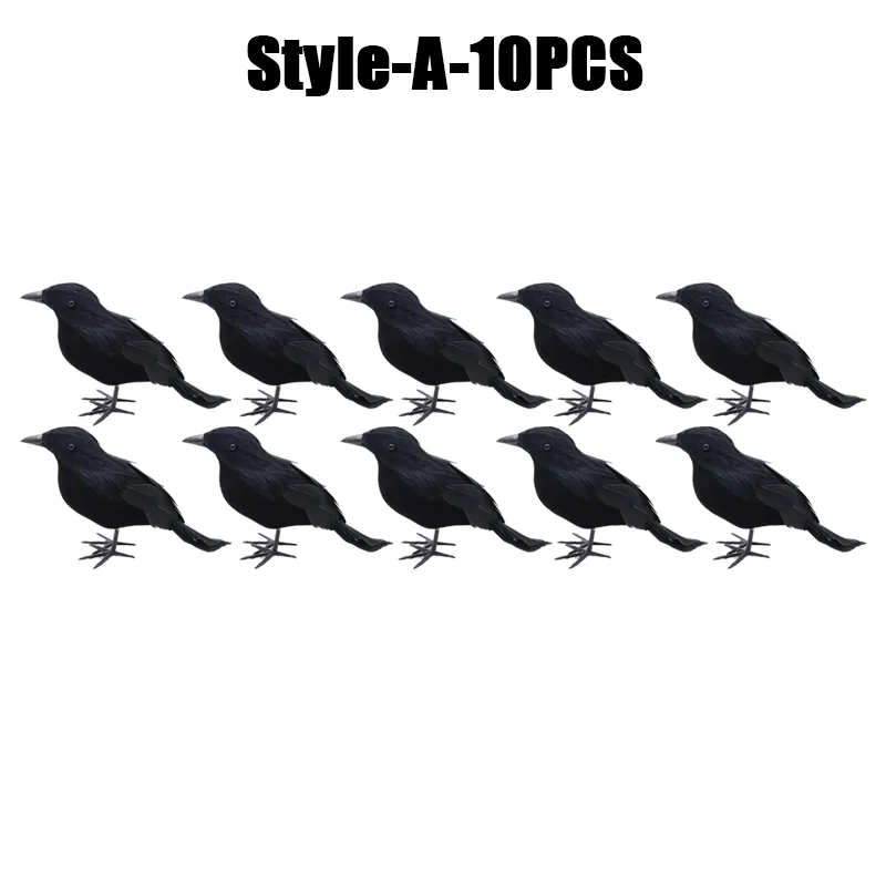 Simulation Black Crow- Halloween Black Crow Props- Halloween Decoration - Image 11