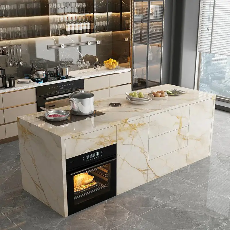 Natural Marble, Kitchen Island- Storage and Wine Cooler- Customizable Luxury Cabinet- Waterproof Countertop - Image 5