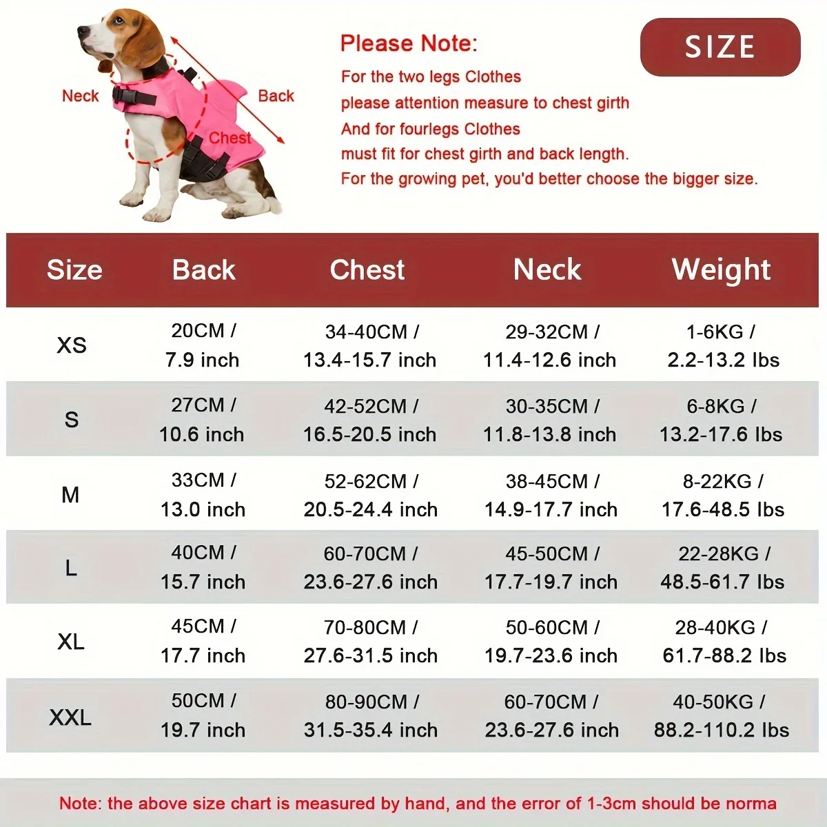 Shark Fin Dog Life Jacket- Enhanced Buoyancy- Sizes X SM to XXL- Safety Vest with Handle - Image 2