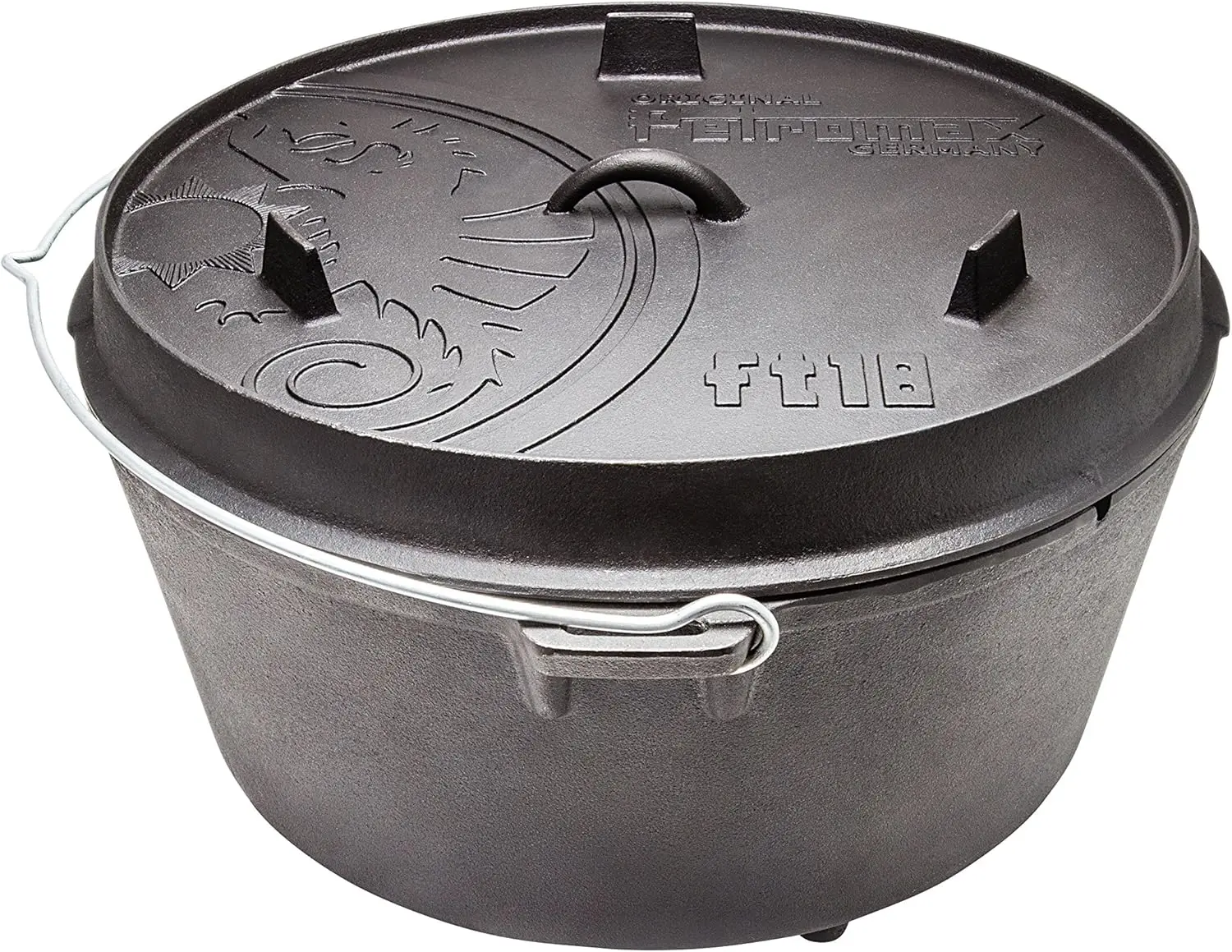 Cast Iron Dutch Oven for Cooking or Baking Outdoors Over a Campfire or in The Home Kitchen, Pre-Seasoned Cookware - Image 6