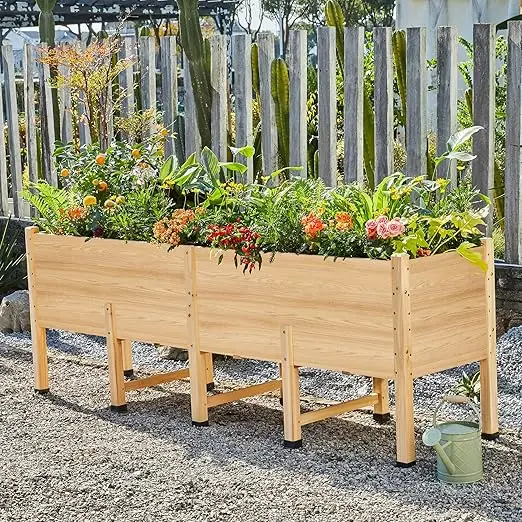 8x2 ft Raised Garden Bed- 16-inch Depth- Legs- Drainage Holes- Ideal for Vegetables, Flowers, Herbs- Elevated - Image 7