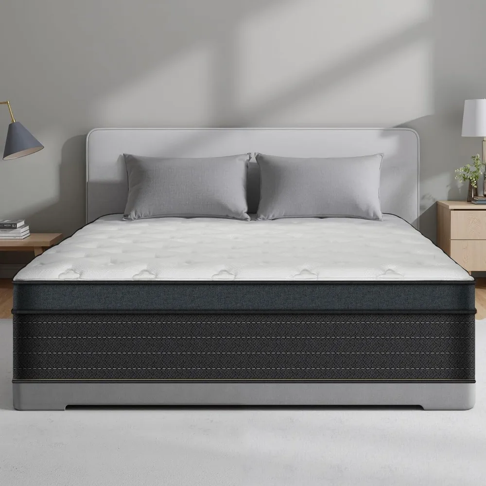 12-Inch Twin Size Mattress-in-a-Box- Hybrid Gel Memory Foam-Individual Pocket Springs