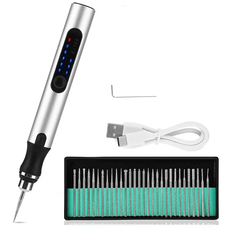 Electric Engraving Pen- USB Cordless Rotary Tool Kit- Woodworking Engraving Pen- Jewelry, Metal, Glass - Image 7