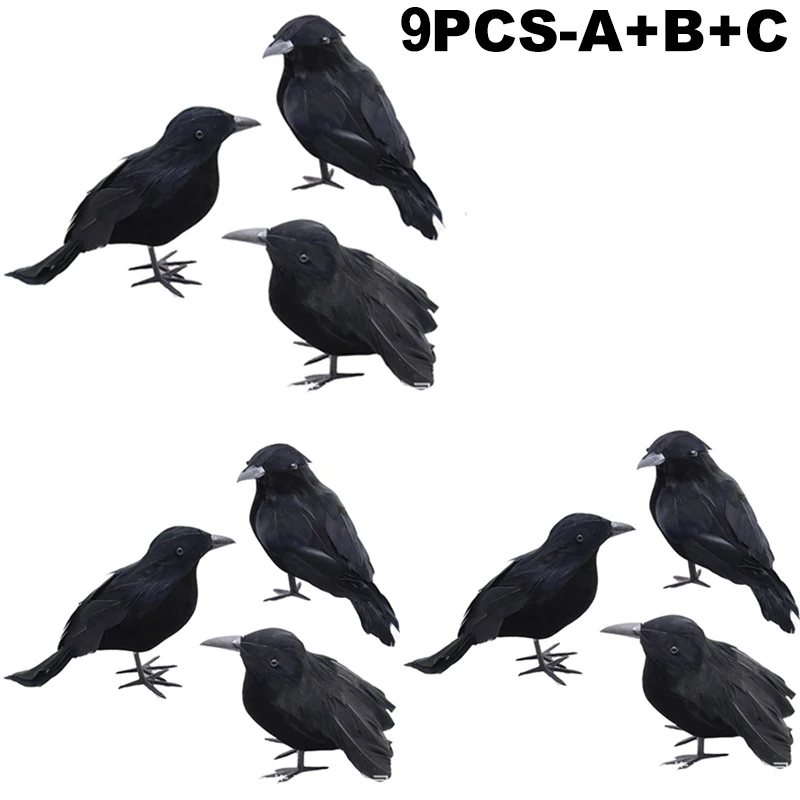 Simulation Black Crow- Halloween Black Crow Props- Halloween Decoration - Image 29