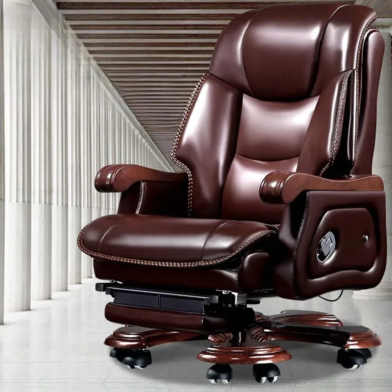 Luxury Leather Office Chair- Wheels- Massage Chair- 10 Styles- Foot Rest - Image 4