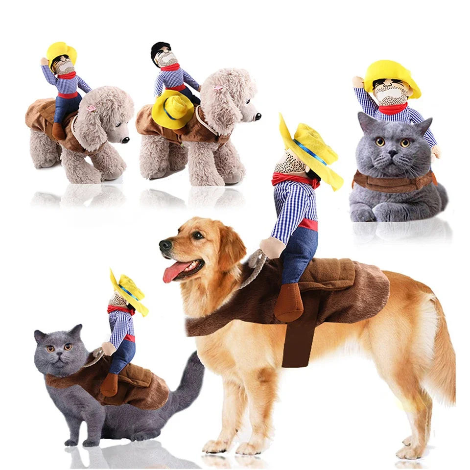 Party Dog Clothes- Funny Cowboy on Saddle- Small to Extra-large Sizes - Image 2