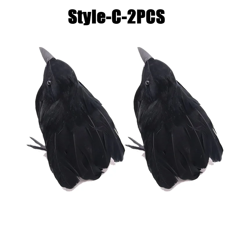 Simulation Black Crow- Halloween Black Crow Props- Halloween Decoration - Image 21
