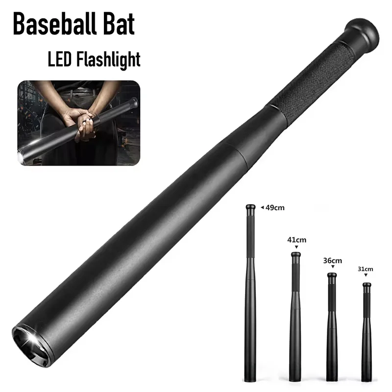 Baseball Bat LED Flashlight- Waterproof- Super Bright Baton- Aluminium Alloy Torch- Emergency Self Defense