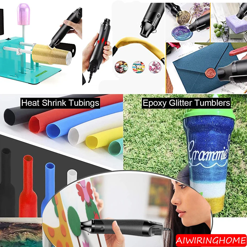 300W Electrical Mini Heat Gun- Handheld Hot Air Gun- 300-PCS- DIY Craft Embossing. Shrink Wrapping, etc. - Image 2