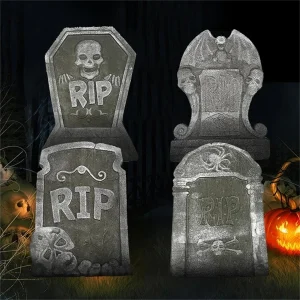 4pc/ Set of Halloween Realistic Tombstones- Reusable- Haunted House Courtyard Decoration of Ghostly Horror!