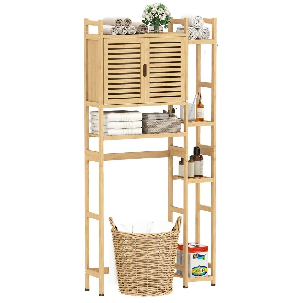 Over-The-Toilet Bathroom Cabinet- Bamboo- Space Saver Storage Rack- 4-Tier Shelves - Image 3