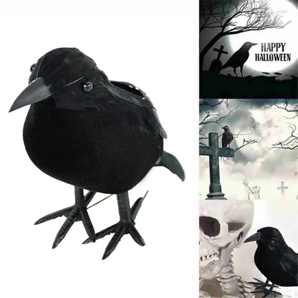 Simulation Black Crow- Halloween Black Crow Props- Halloween Decoration - Image 4