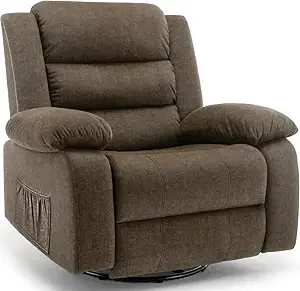 Wide Rocking Chair- Massage and Heat- Recliner- 360°Swivel Nursery Rocking Chair- Many Colors - Image 14