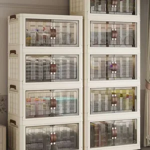 Large Capacity, Multifunction Folding Storage Cabinets- Dustproof Closet Organizer- Easy-to-Install Storage Boxes