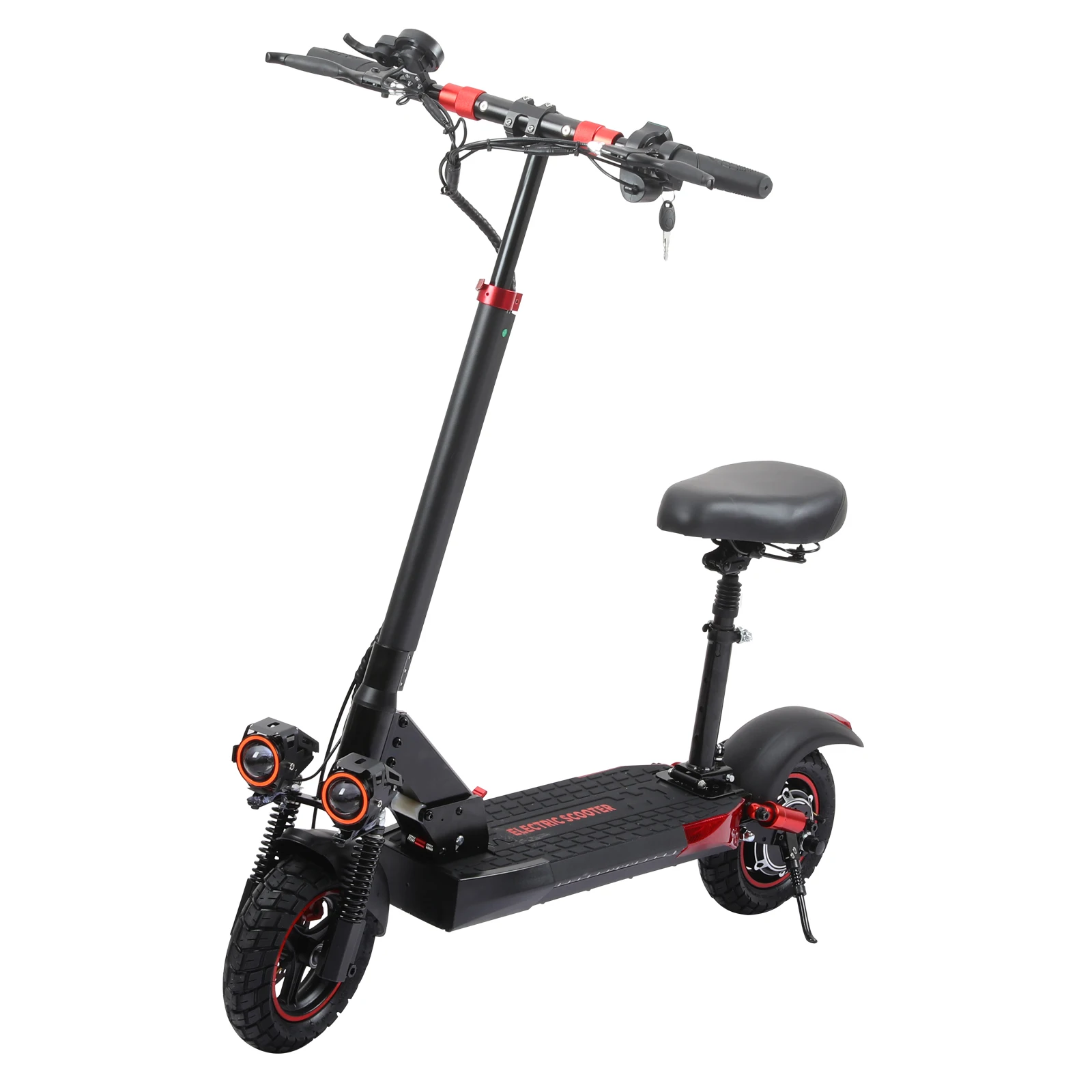 800W Portable Electric Scooter with Seat- 10" Off-Road Vacuum Tires- 30 Mile Range- Foldable E-Scooter - Image 7