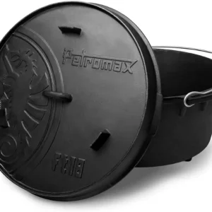 Cast Iron Dutch Oven for Cooking or Baking Outdoors Over a Campfire or in The Home Kitchen, Pre-Seasoned Cookware