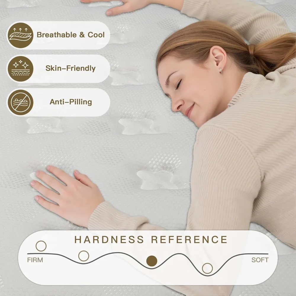 12-Inch Twin Size Mattress-in-a-Box- Hybrid Gel Memory Foam-Individual Pocket Springs - Image 2