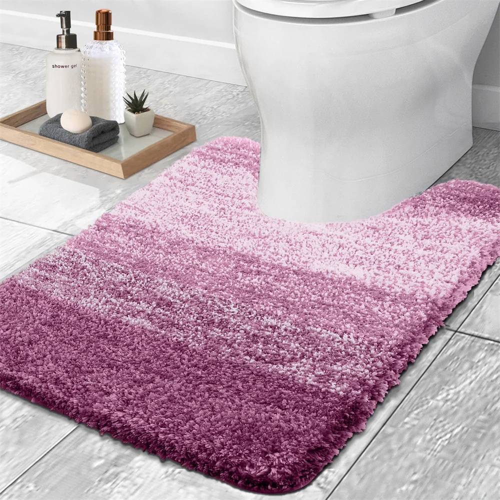 Luxury Bath Mat- U-Shaped Extra-Soft Bathroom Rug- Absorbent, Non-Slip- Contour Toilet Mat- Many Colors and Sizes - Image 13