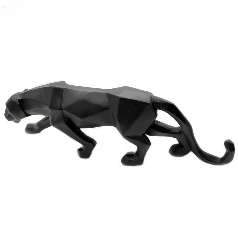 Large-Size Panther Statue- Abstract Geometric Style Resin Leopard- Multiple Colors - Image 3