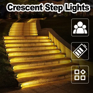 Solar LED Stair Lights- Decorative- Weather-Resistant- Warm White or Cool White
