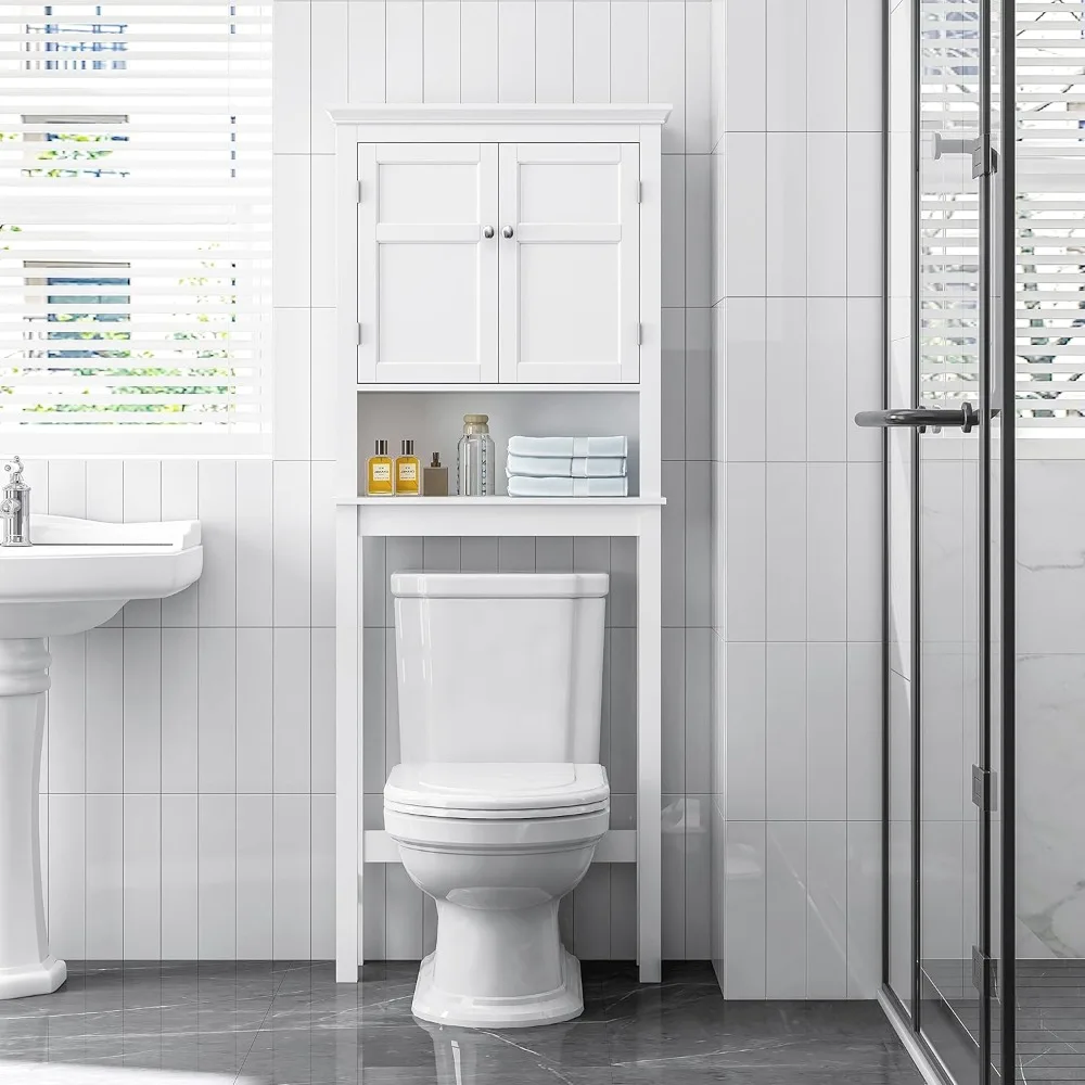 Over-The-Toilet Storage Cabinet- Organizer with Adjustable Shelves- Above Toilet Storage Cabinet Space - Image 5
