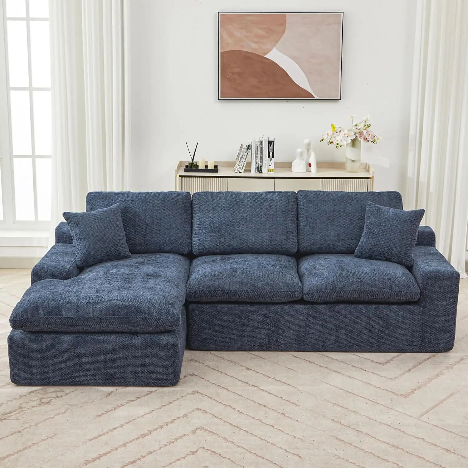 Cloud Modular, Sectional Couch- 107" L-Shape Chaise – Modern Deep Seat Sofa with Transformable Design for Living Room- 3 Colors - Image 8