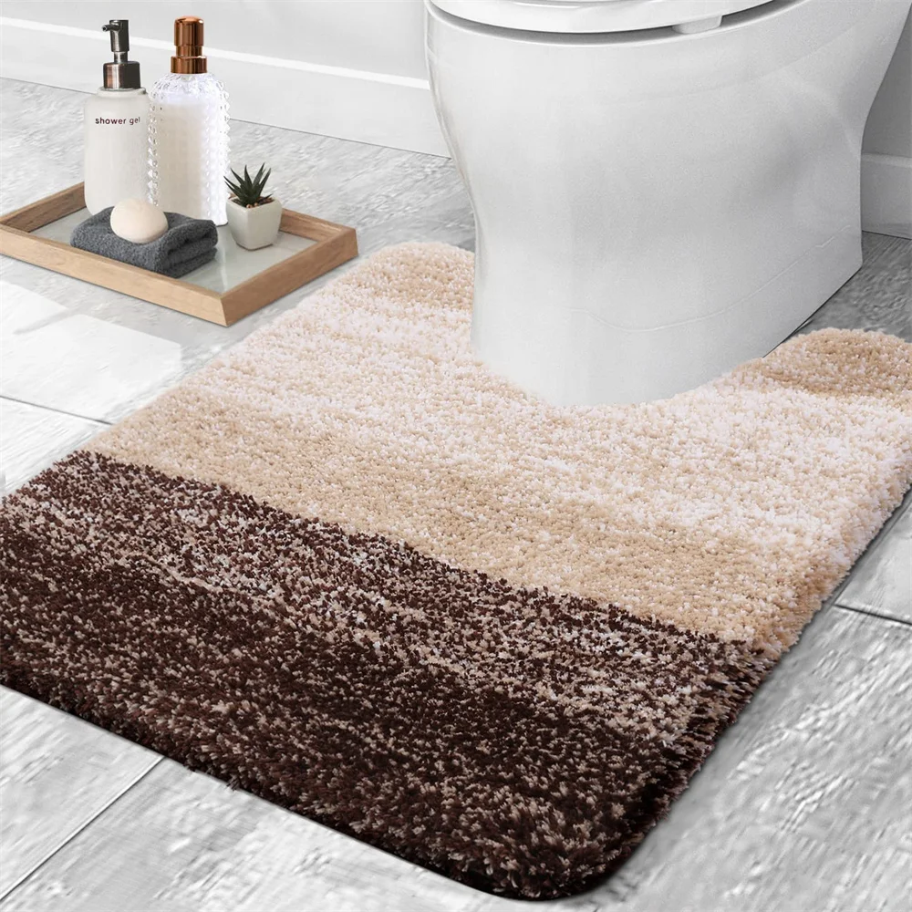 Luxury Bath Mat- U-Shaped Extra-Soft Bathroom Rug- Absorbent, Non-Slip- Contour Toilet Mat- Many Colors and Sizes - Image 8
