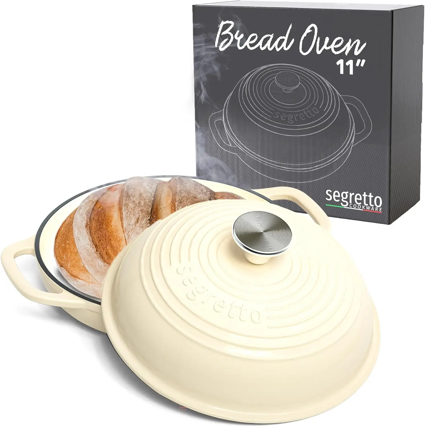 Enameled Cast Iron Bread Pan with Lid- 11" Bread Oven- Sourdough Baking Pan- 5 Colors - Image 10