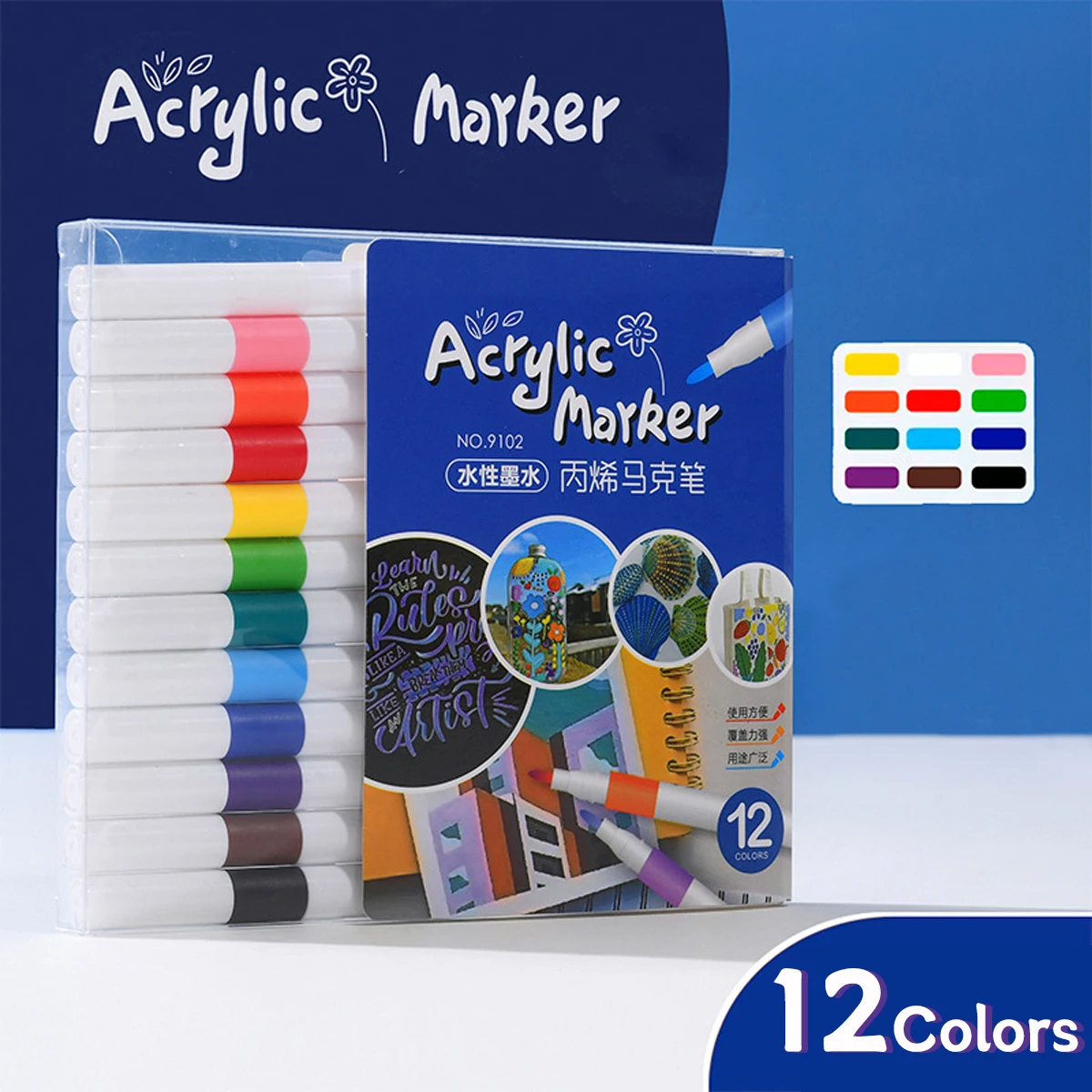 Acrylic Markers- 12-80 Colors Pen Set - Image 7