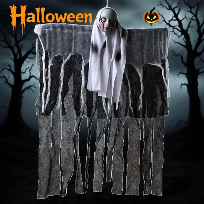 Halloween Decorations- Horror! Hanging Ghost Skull- Skeleton Prop - Image 5