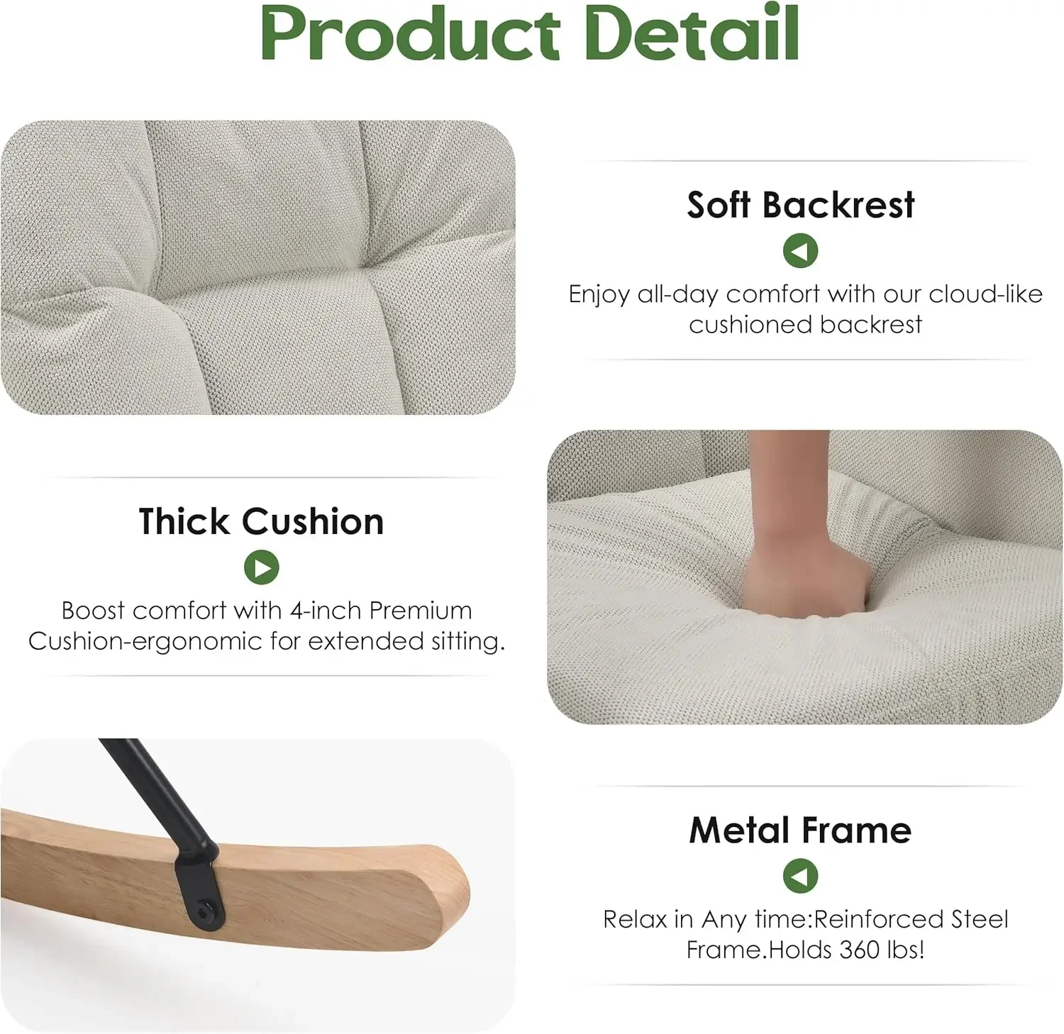 Nursery Rocking Chair- Nursing Chair for Breastfeeding - Image 5