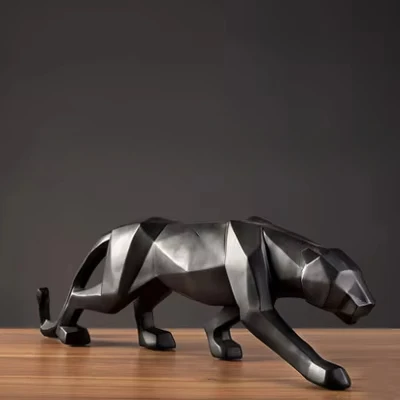 Large-Size Panther Statue- Abstract Geometric Style Resin Leopard- Multiple Colors - Image 7