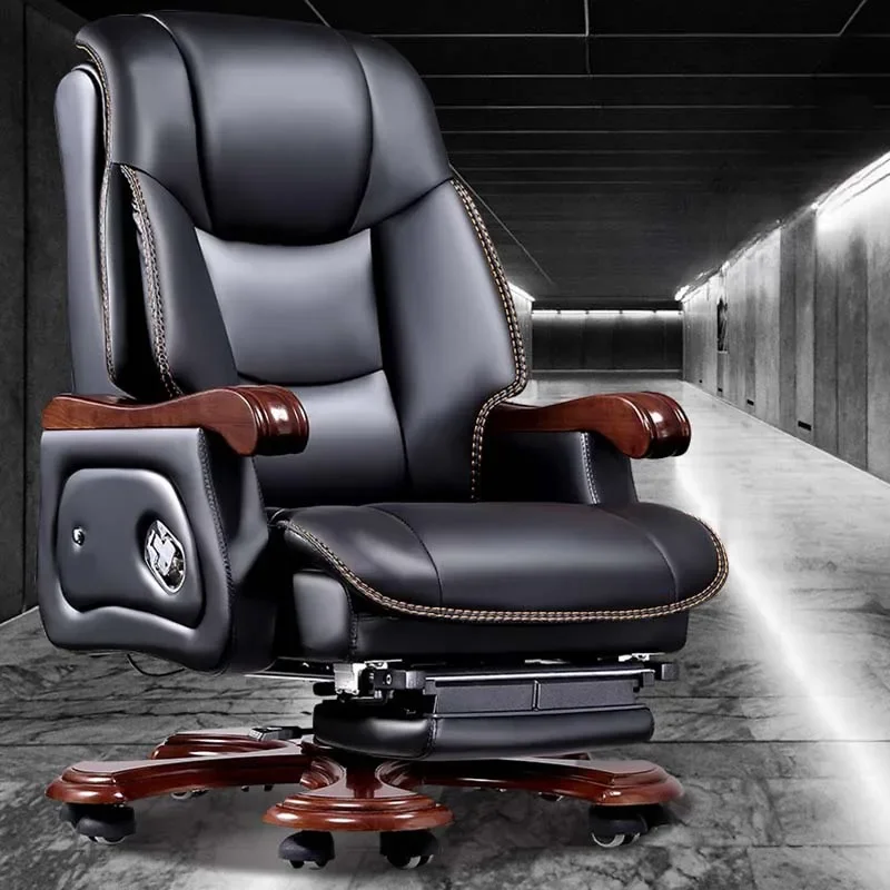 Luxury Leather Office Chair- Wheels- Massage Chair- 10 Styles- Foot Rest - Image 3