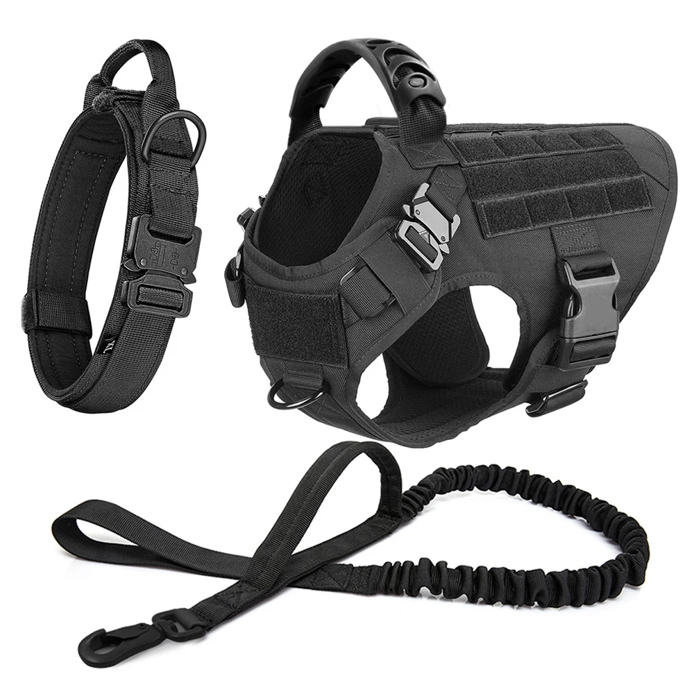 Harness/ Collar/ Leash Set- Molle Pouches- Training/ Walking Vest For Medium to Large Dogs - Image 9