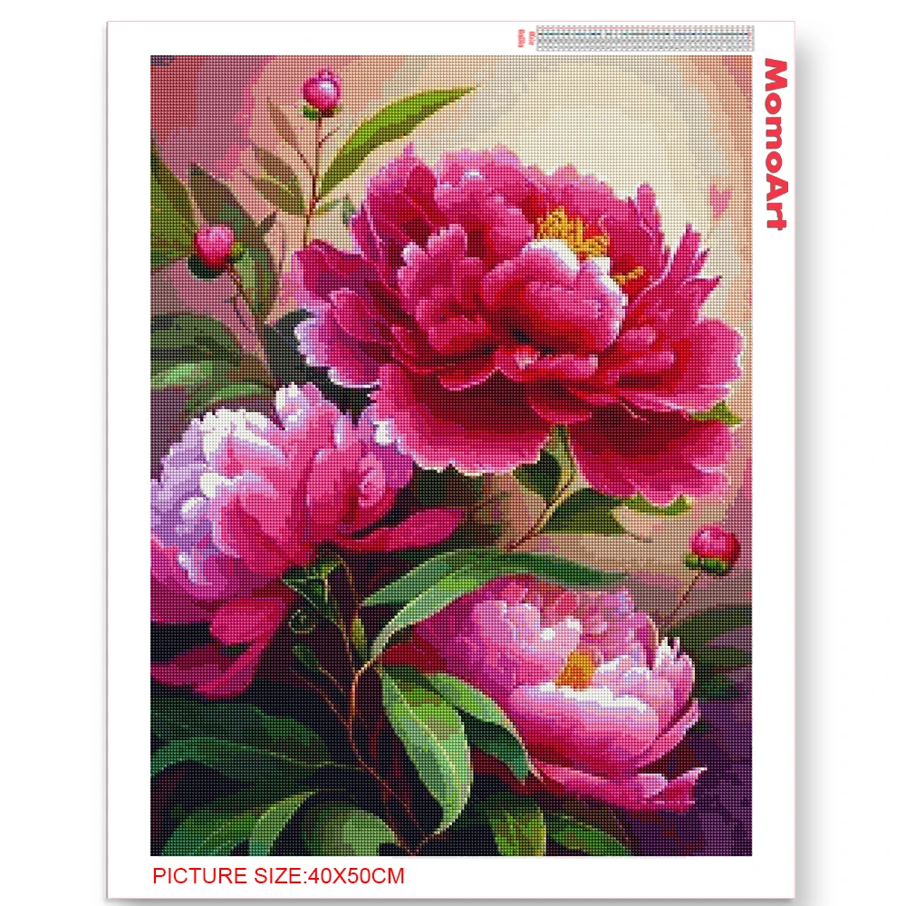 5D Peony Diamond Painting- 30x40cm Full Round - Image 2