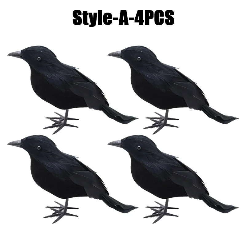 Simulation Black Crow- Halloween Black Crow Props- Halloween Decoration - Image 10