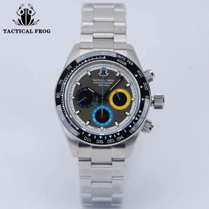 Tactical Frog Chronograph Watch- Sapphire Crystal Mirror- Ceramic Bezel- Luminous Men's Watch - Image 7