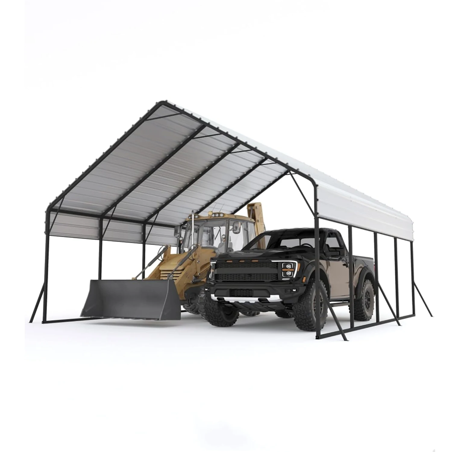 20'x20'x13' Metal Carport for 2 Cars- Heavy-duty Steel Frame- All Weather- Permanent Shelter for Boats, Full-Sized Pickup - Image 7
